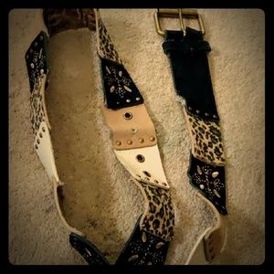 Vintage Style Leather Mashup Belt